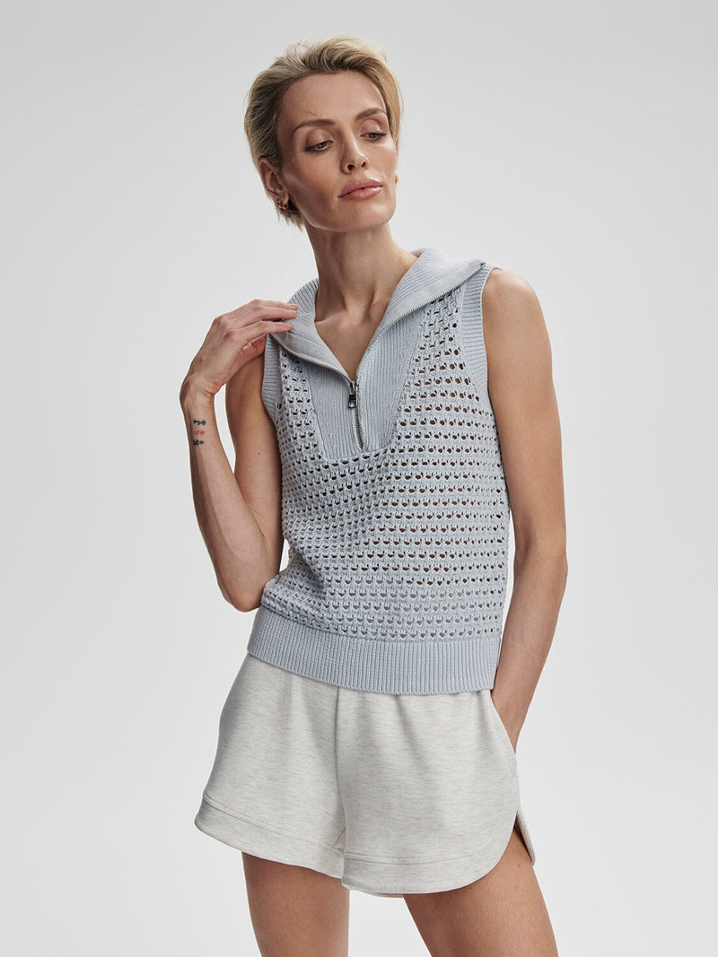 Bains Half Zip Tank-Sweaters-Uniquities