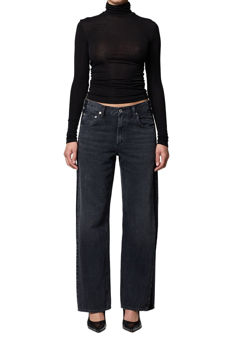 Lindz Low Rise Easy Straight Tuxedo Jeans-Denim-Uniquities