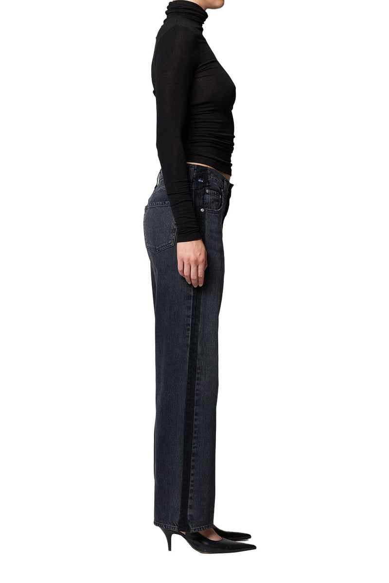 Lindz Low Rise Easy Straight Tuxedo Jeans-Denim-Uniquities