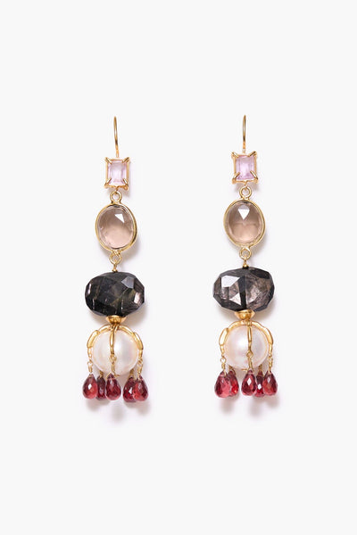 Smokey Quartz Mix Earrings-Jewelry-Uniquities