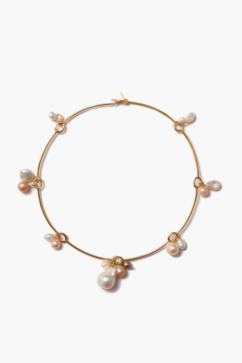 Pearl Brass Collar Necklace-Jewelry-Uniquities