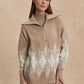 Betty Jacquard Half Zip-Sweaters-Uniquities