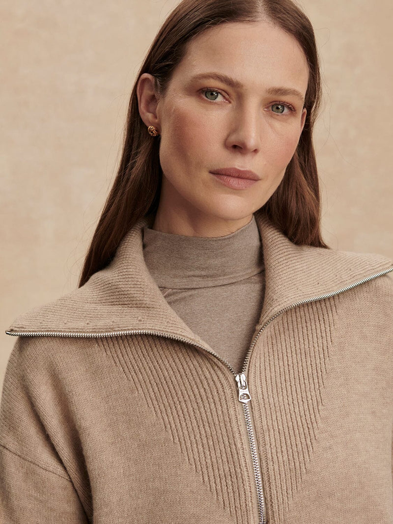 Betty Jacquard Half Zip-Sweaters-Uniquities