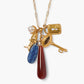 Fish & Red Agate Charm Necklace-Jewelry-Uniquities