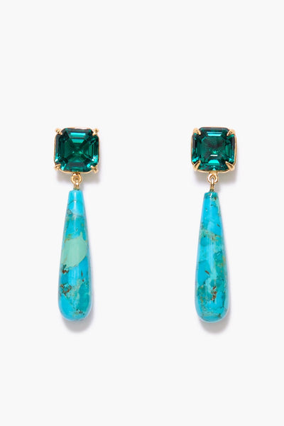 Compressed Turquoise Drop Earrings-Jewelry-Uniquities