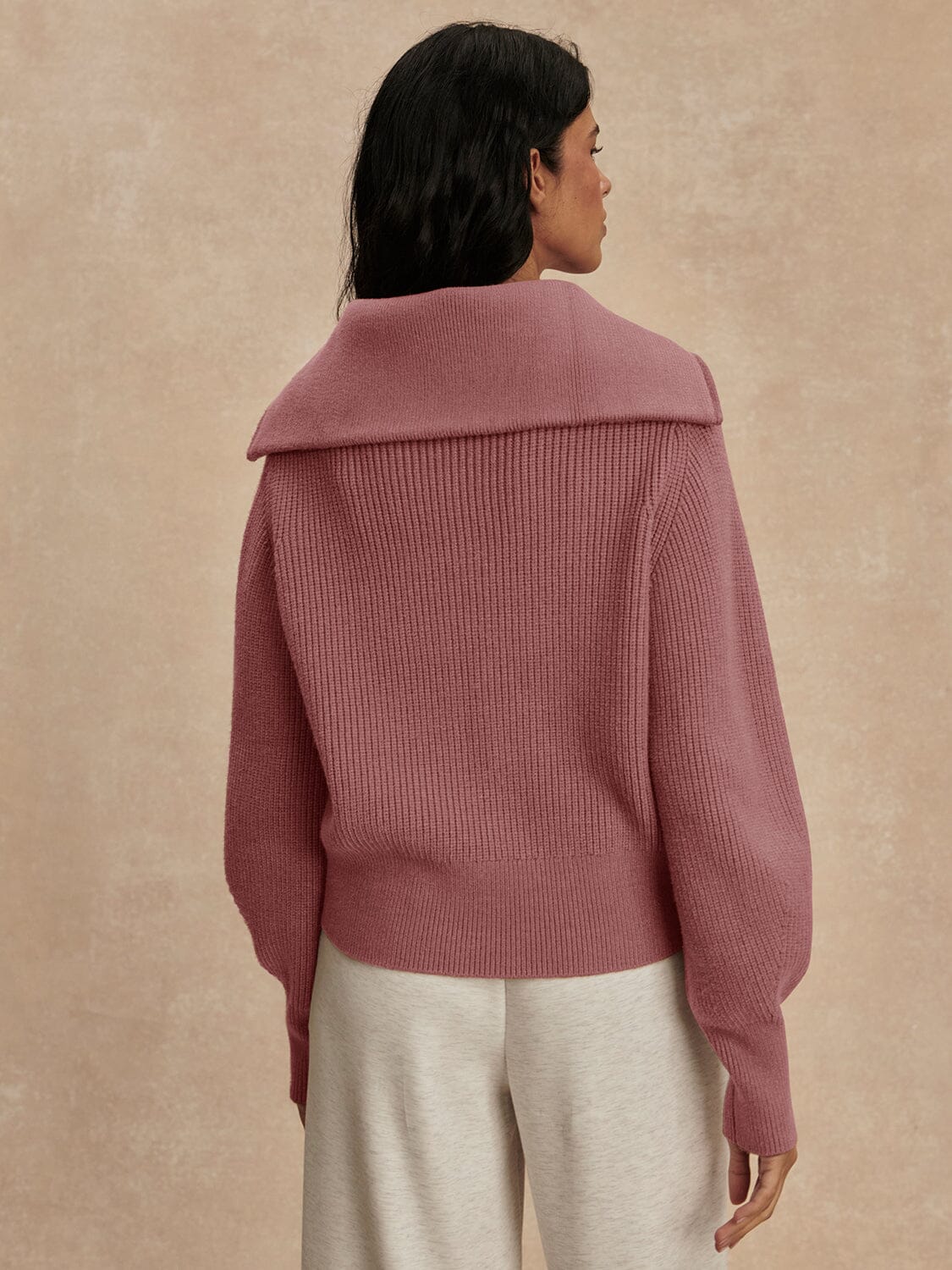 Maura Half Zip Rib Knit-Sweaters-Uniquities