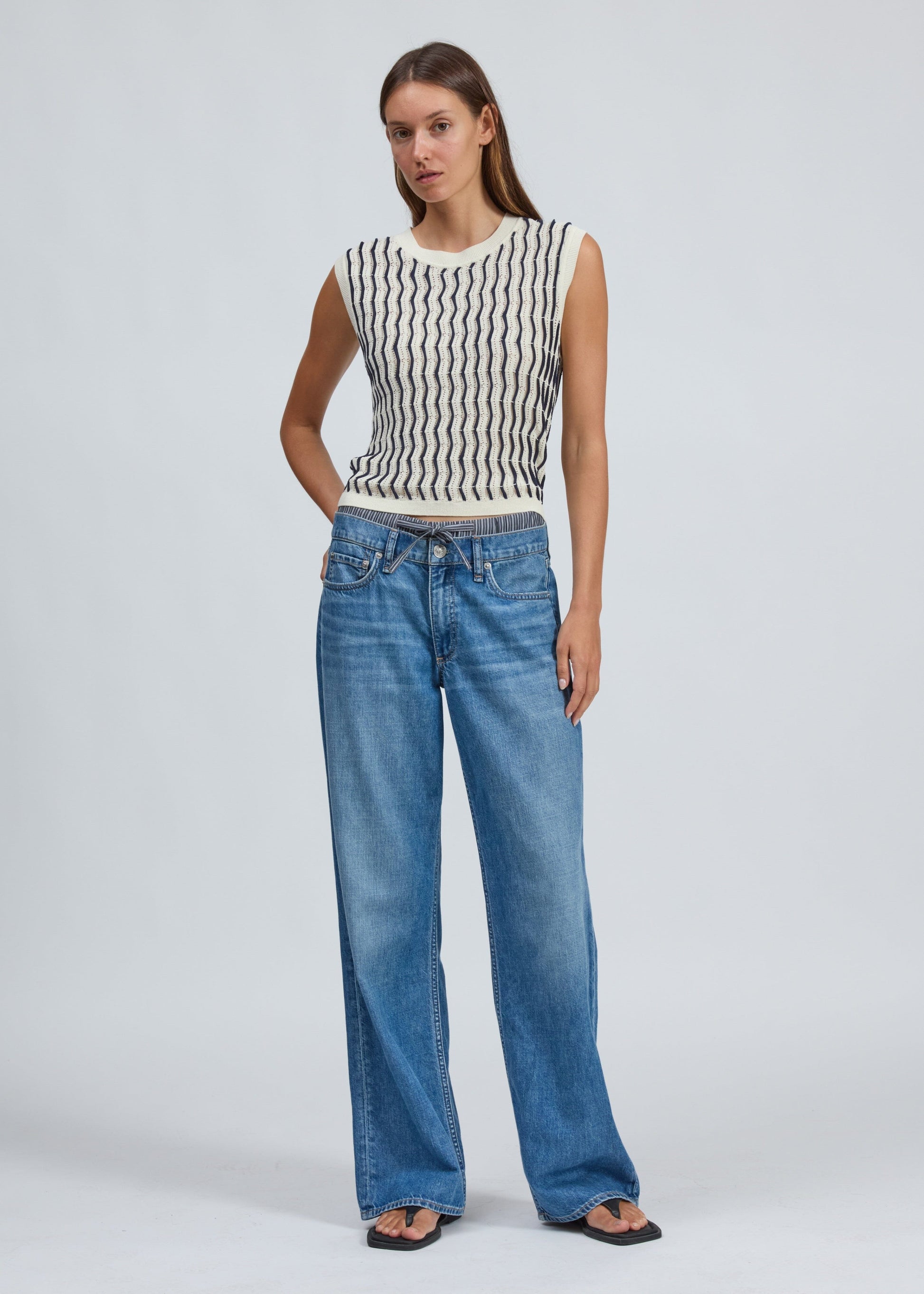 Leslie Stripe Vest-Sweaters-Uniquities