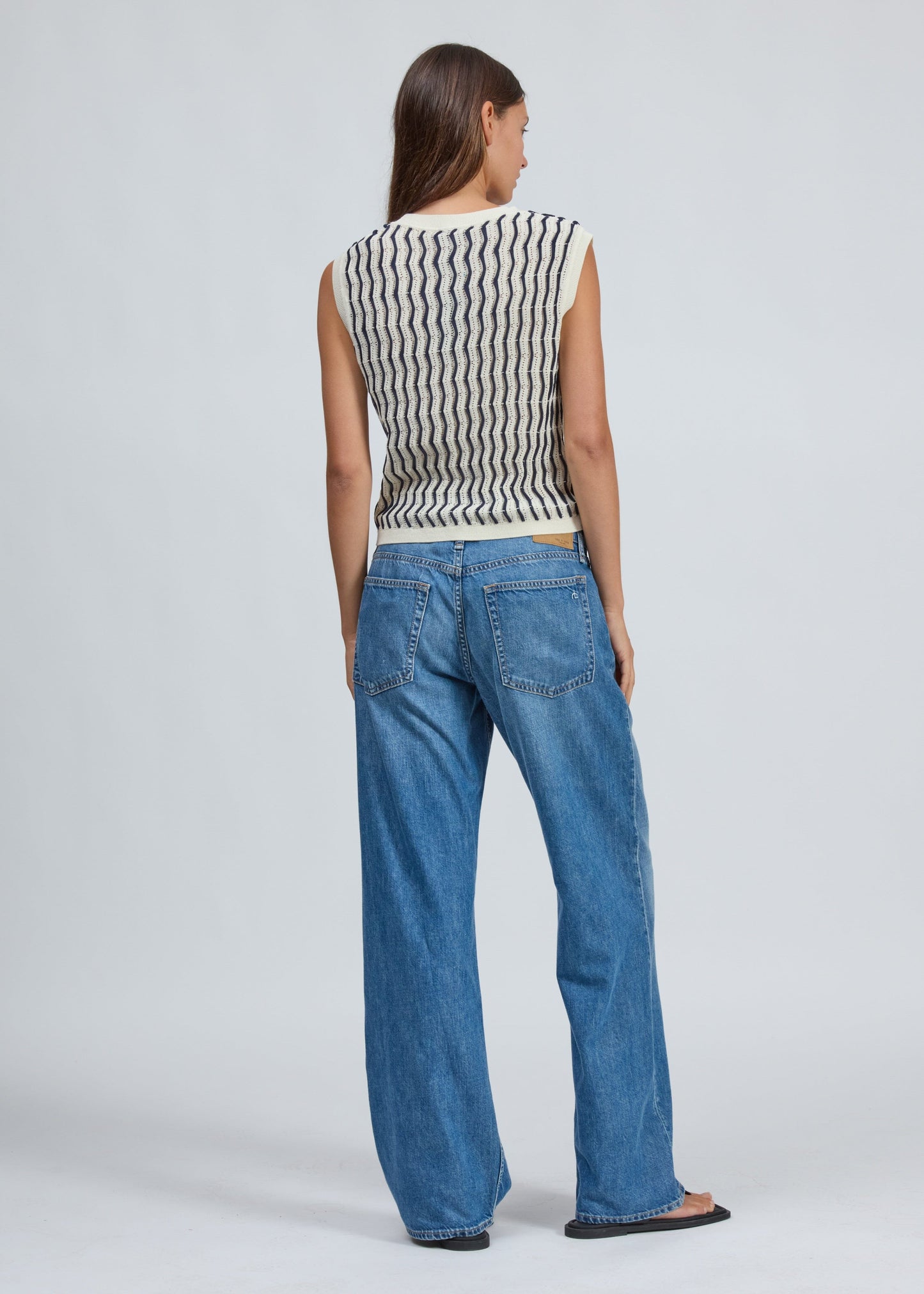 Leslie Stripe Vest-Sweaters-Uniquities