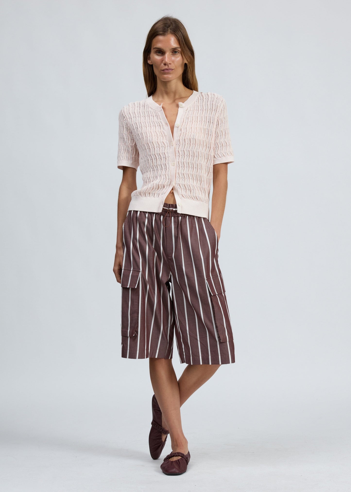 Leslie Short Sleeve Cardigan-Sweaters-Uniquities