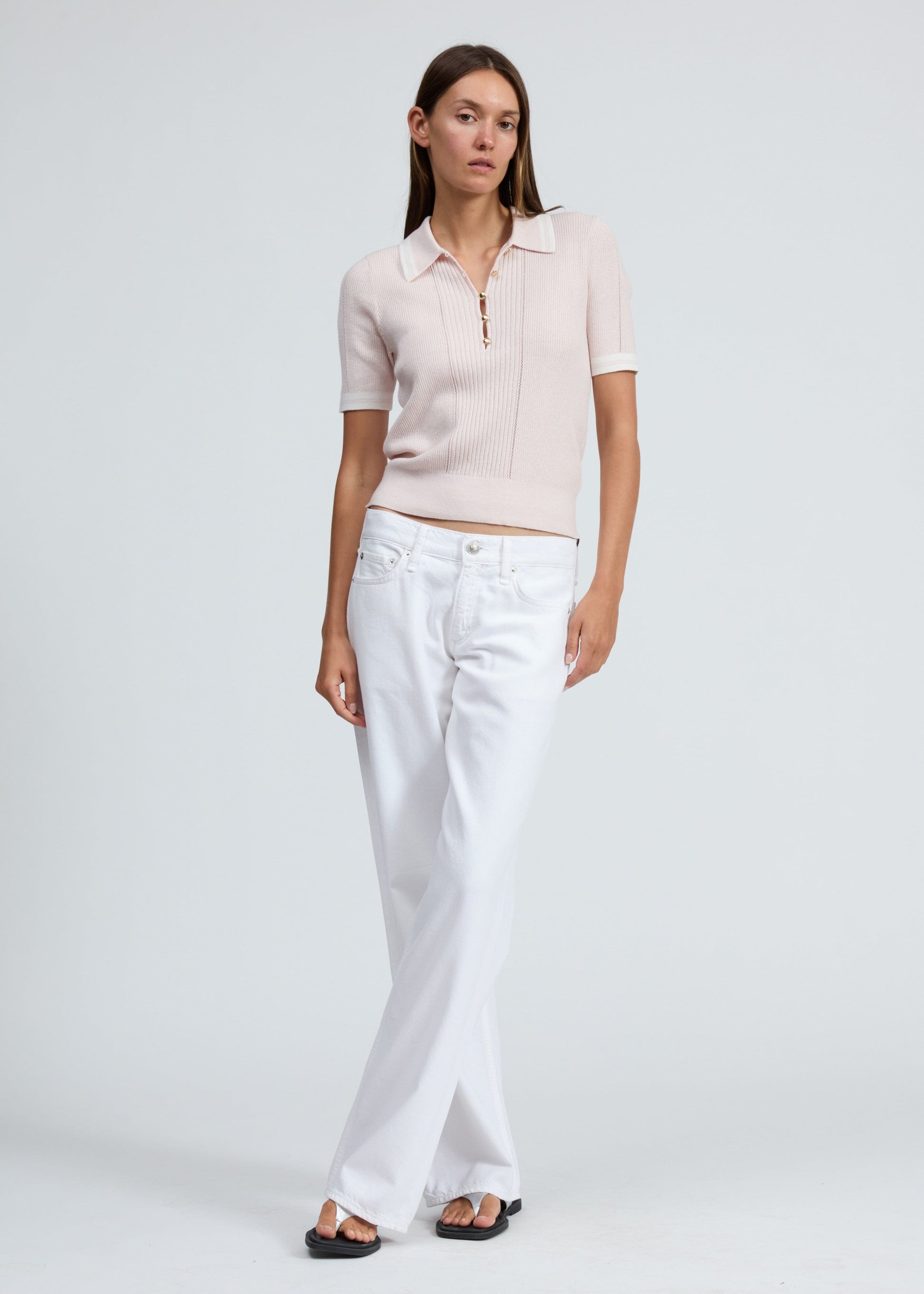Laurie Tipped Short Sleeve Polo-Sweaters-Uniquities