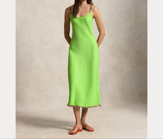 Linen Slip Dress-Dresses-Uniquities