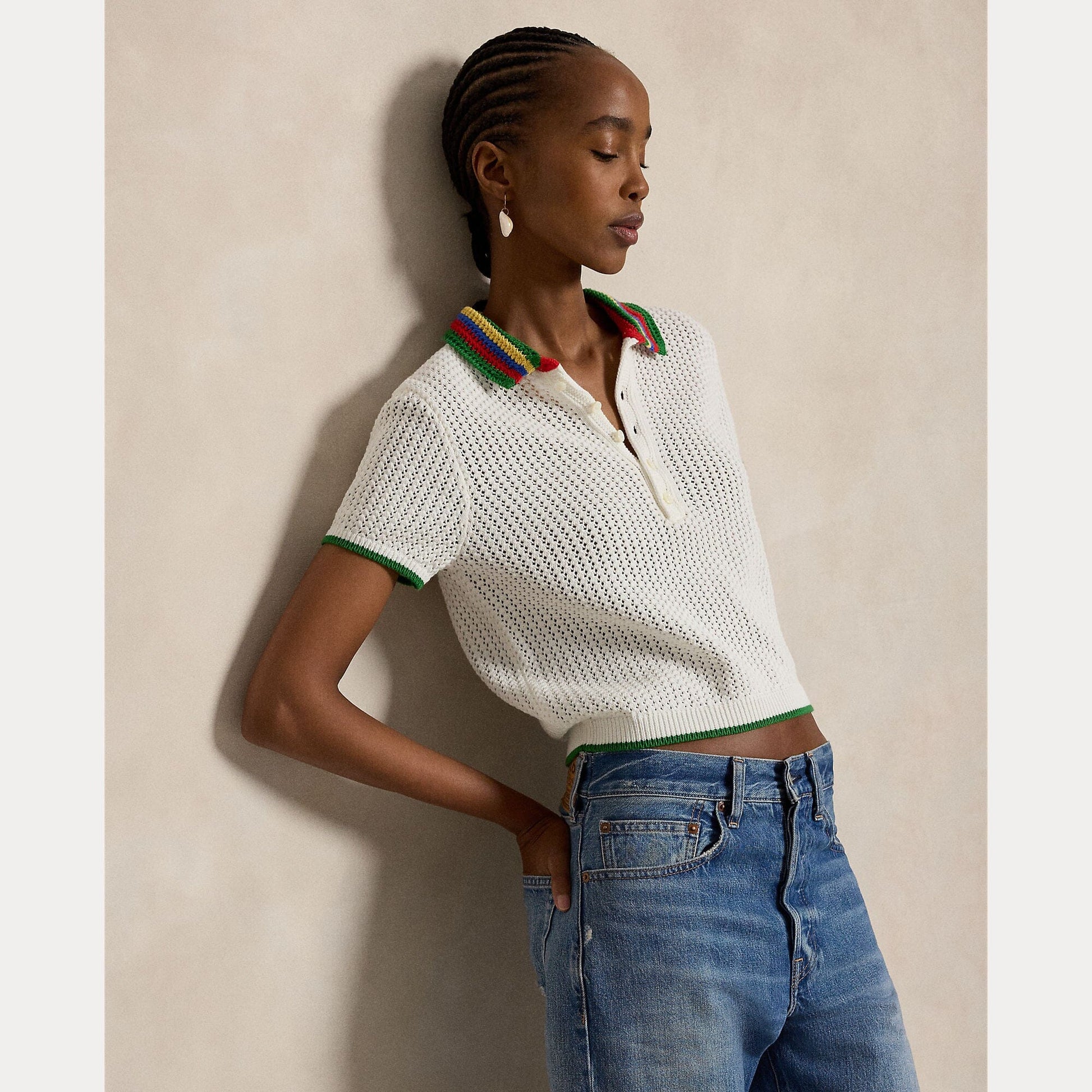 Polo Collar Sweater-Tops/Blouses-Uniquities