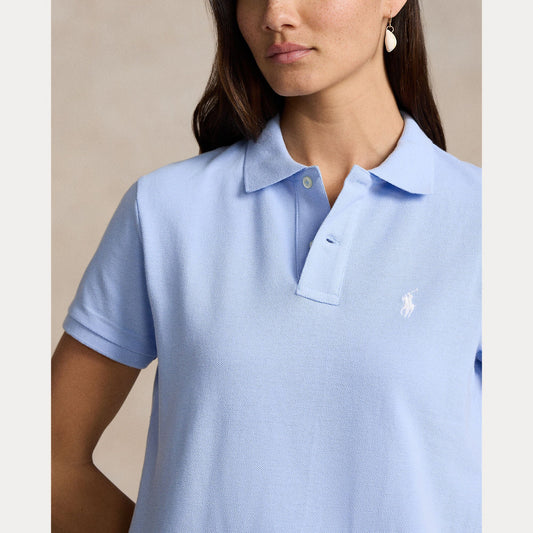 Cotton Mesh Short Sleeve Polo Dress-Dresses-Uniquities