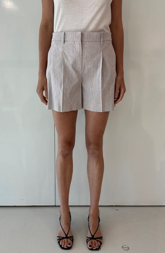 Pleated Linen Short-Bottoms-Uniquities
