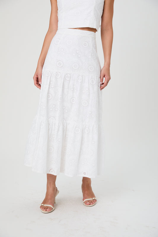 Svea Eyelet Maxi Skirt