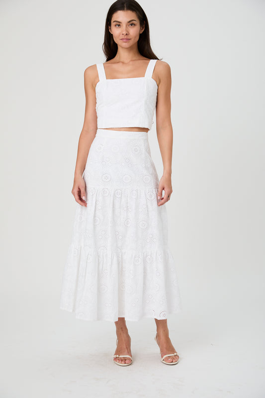 Svea Eyelet Maxi Skirt
