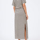 Slub Stripe Tee Midi Dress-Dresses-Uniquities