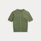 Cotton Short Sleeve Crewneck Cardigan-Sweaters-Uniquities