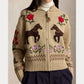 Long Sleeve Crewneck Horse Cardigan-Sweaters-Uniquities