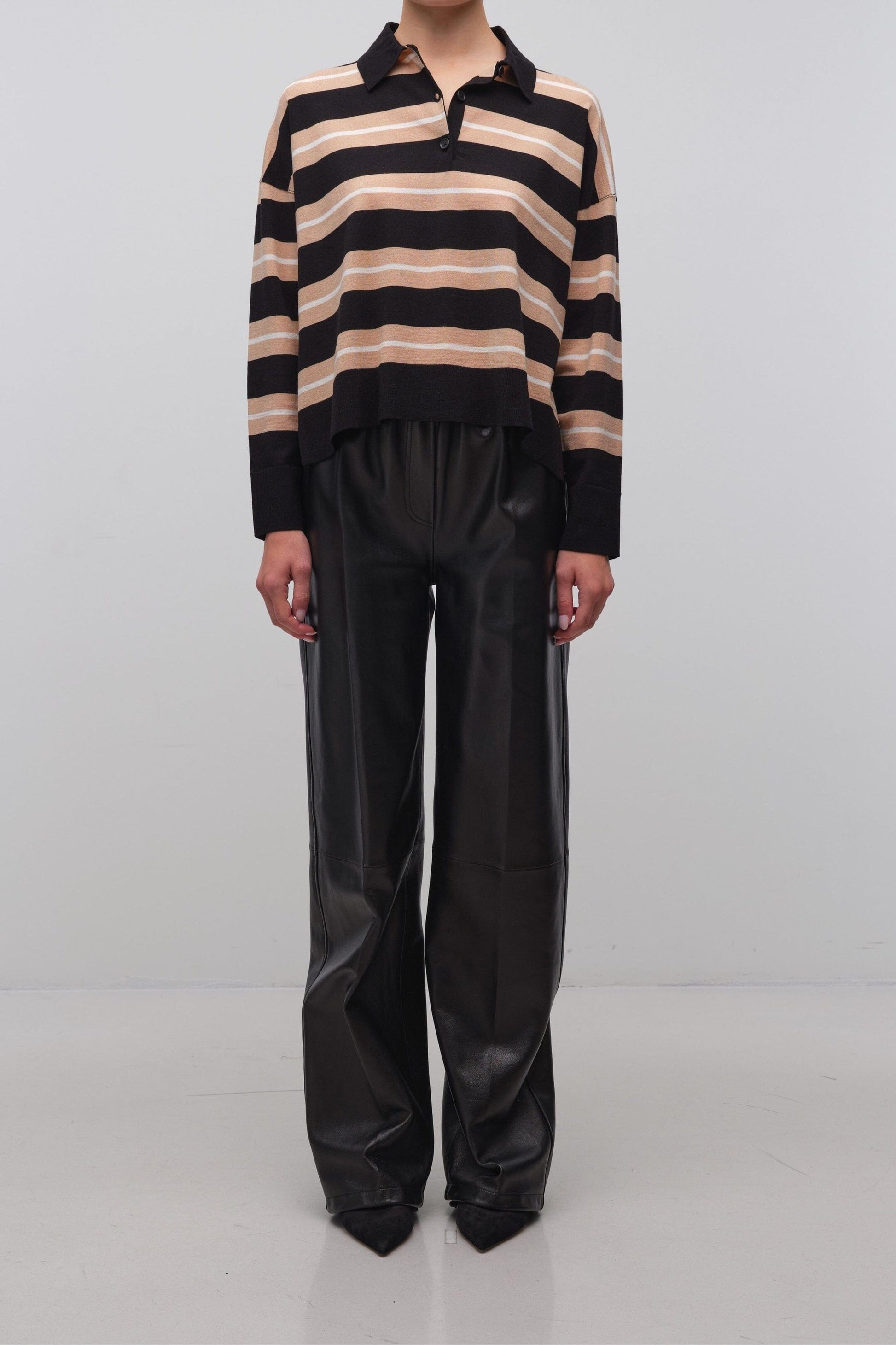 Thames Long Sleeve Polo Sweaters Simkhai 