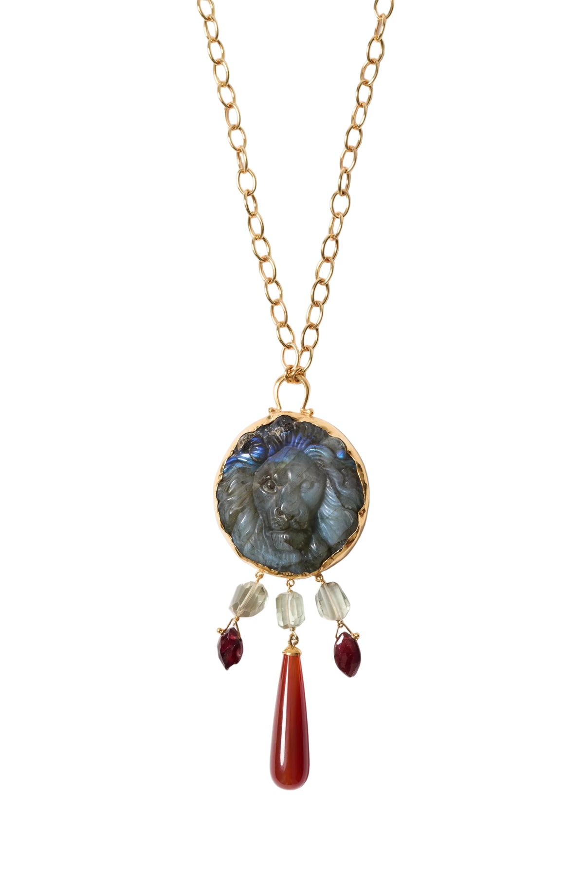 Bezel Lion Pendant Necklace