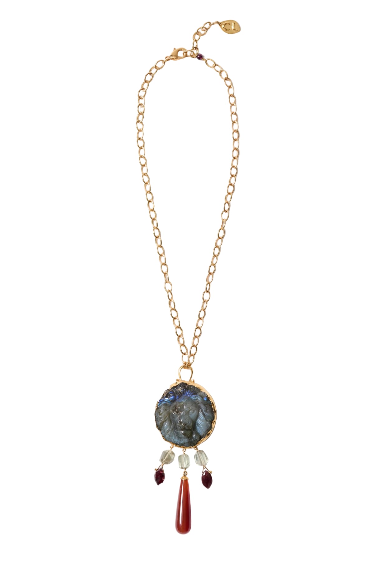 Bezel Lion Pendant Necklace