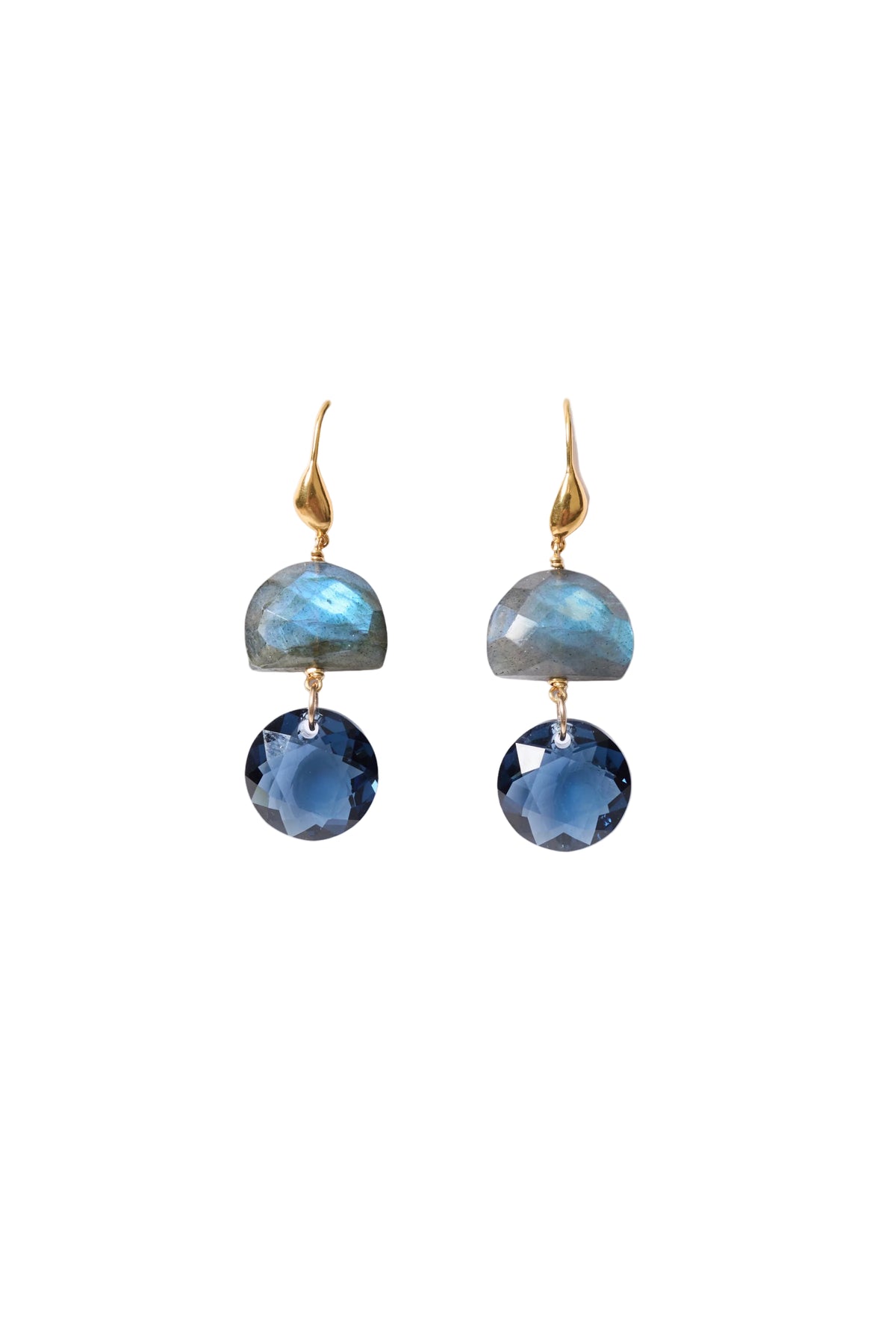 Labradorite & Crystal Earrings