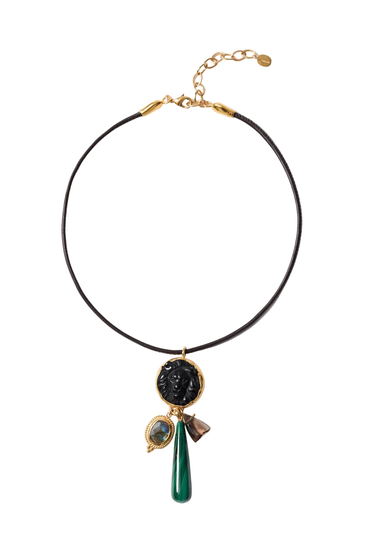 Leather Cord Lion Necklace