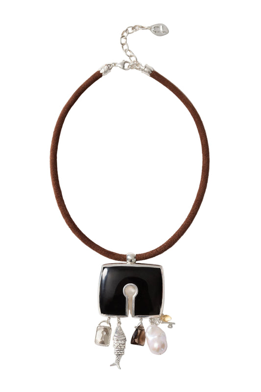 Black Horn Charm Necklace-Jewelry-Uniquities
