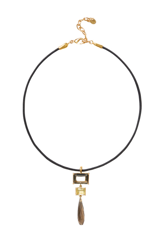 Messina Leather Necklace-Jewelry-Uniquities