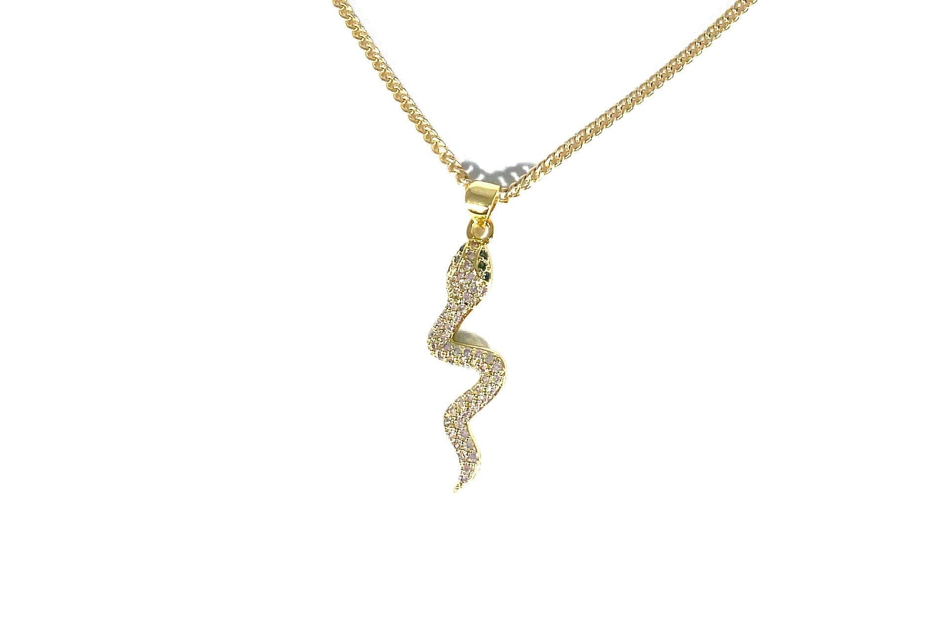 Pave Crystal Snake Necklace-Jewelry-Uniquities