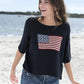 Flag Short Sleeve Sweater-Sweaters-Uniquities
