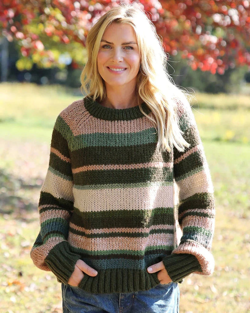 Inez Striped Raglan Crew-Sweaters-Uniquities