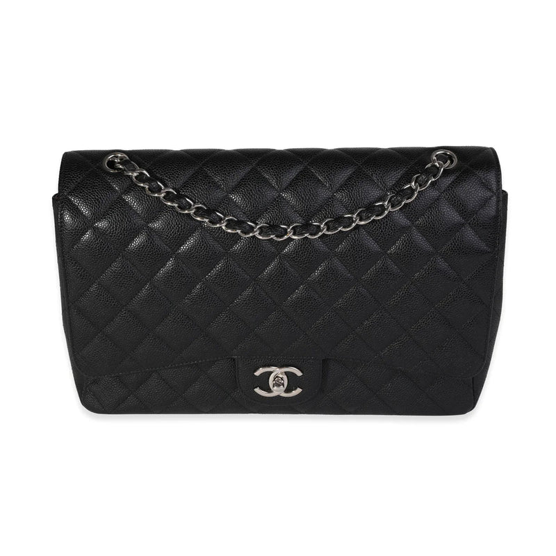 Vintage Chanel Quilted Caviar Maxi Classic Double Flap Bag-Vintage Accessories-Uniquities