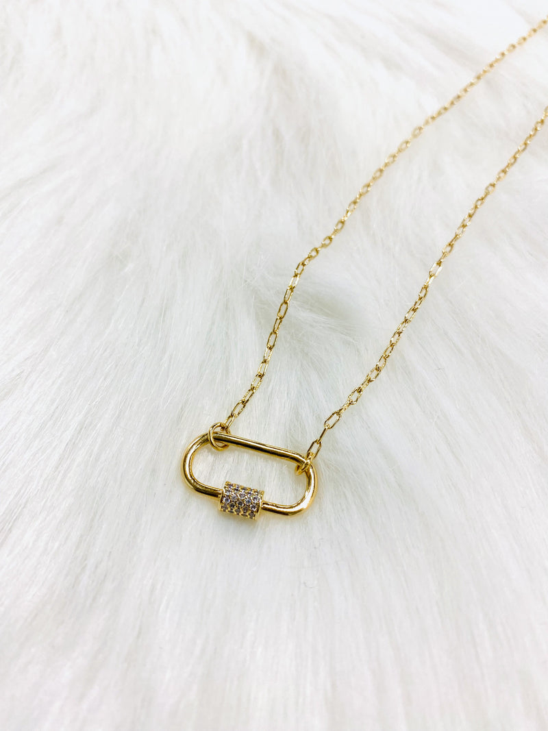 Gold Carabiner Necklace-HOS Accessories-Uniquities
