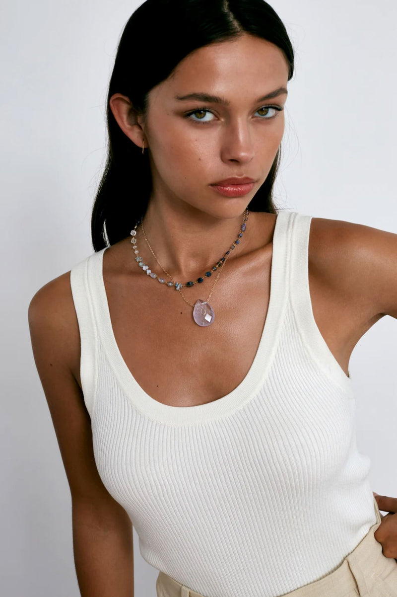 Daphne Beaded Necklace Iolite Mix-Jewelry-Uniquities