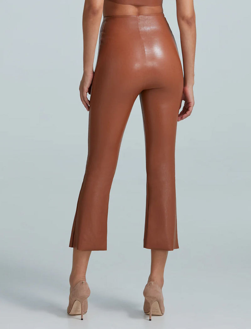 Faux Leather Cropped Flare-Bottoms-Uniquities