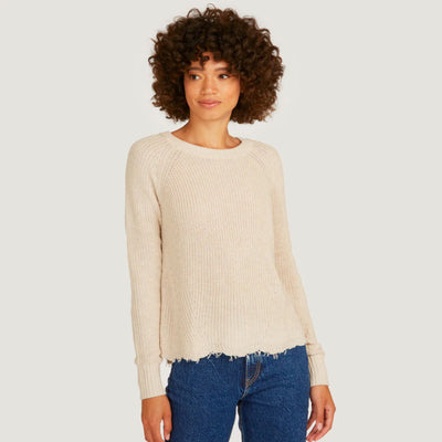Distressed Scallop Shaker-Sweaters-Uniquities