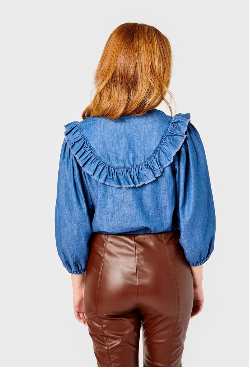 Mabel Top Chambray-Tops/Blouses-Uniquities