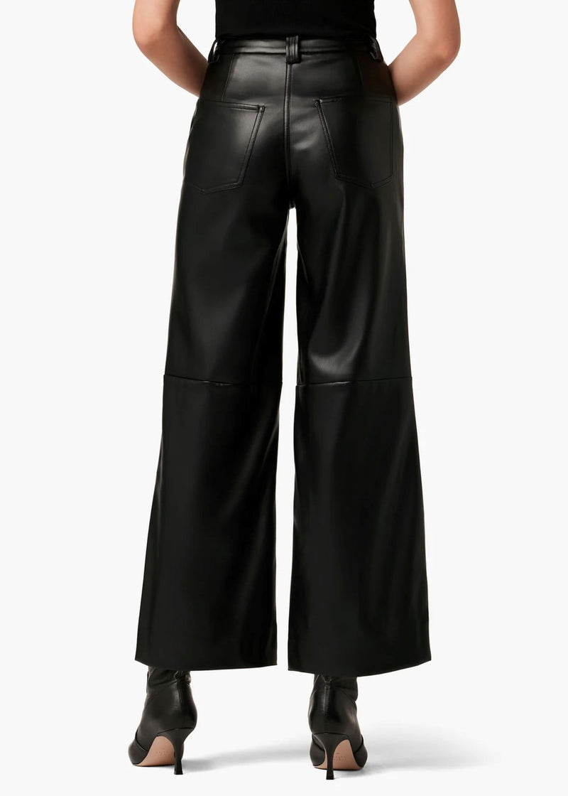 Mia Vegan Leather Crop Trouser-Denim-Uniquities