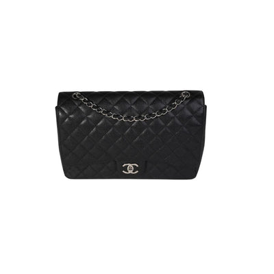 Vintage Chanel Quilted Caviar Maxi Classic Double Flap Bag-Vintage Accessories-Uniquities